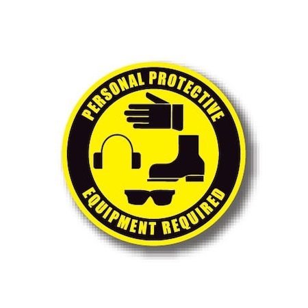 Ergomat 32in CIRCLE SIGNS - Personal Protective Equipment Required DSV-SIGN 1024 #0174 -UEN